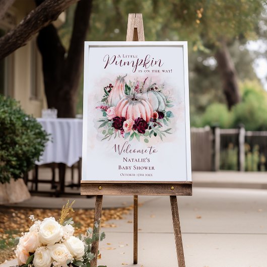 Affiche de bienvenue de Baby shower Citrouille Boh