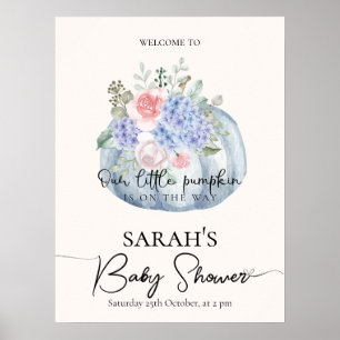 Affiche de bienvenue de Baby shower Citrouille d'a