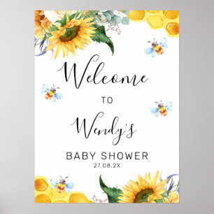 Affiche de bienvenue de Baby shower d'abeille de t