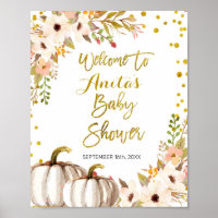 Affiche de bienvenue de Baby shower d'aquarelle ci
