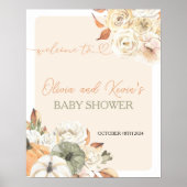 Affiche de bienvenue de Baby shower d'automne citr (Devant)