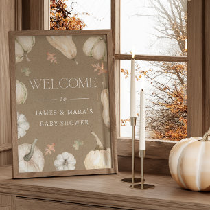 Affiche de bienvenue de Baby shower d'automne des 