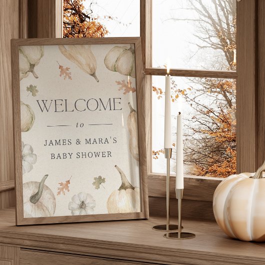 Affiche de bienvenue de Baby shower d'automne des