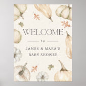 Affiche de bienvenue de Baby shower d'automne des (Devant)