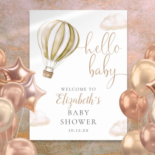 Affiche de bienvenue de Baby shower de ballon à ai