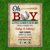 Affiche de bienvenue de Baby shower de baseball vi