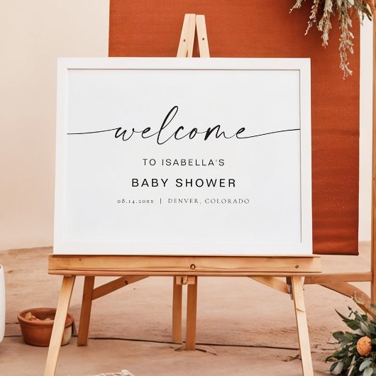 AFFICHE DE BIENVENUE de Baby shower de Boho minima