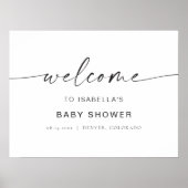 AFFICHE DE BIENVENUE de Baby shower de Boho minima (Devant)