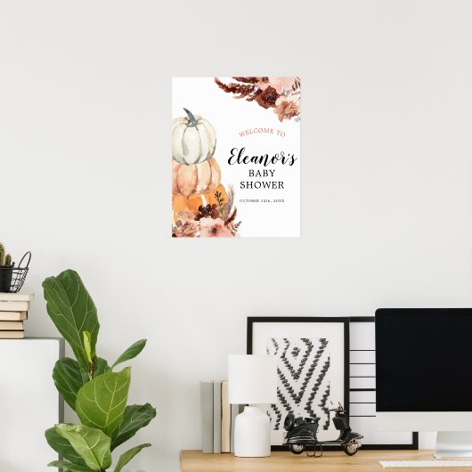 Affiche de bienvenue de Baby shower de Boho Rustic (Bureau à domicile)