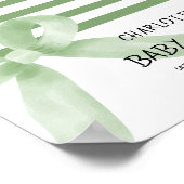 Affiche de bienvenue de Baby shower de boue verte (Coin)