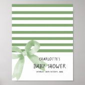 Affiche de bienvenue de Baby shower de boue verte (Devant)