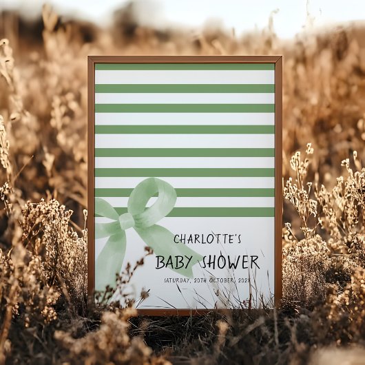 Affiche de bienvenue de Baby shower de boue verte