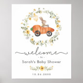 Affiche de bienvenue de Baby shower de Bunny Fleur (Devant)
