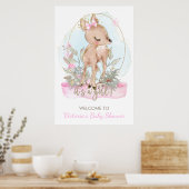 Affiche de bienvenue de Baby shower de cerfs migno (Cuisine)