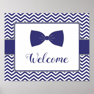 Affiche de bienvenue de Baby shower de Cravate Lit