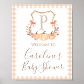 Affiche de bienvenue de Baby shower de crête Citro (Devant)