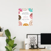 Affiche de bienvenue de Baby shower de Donut arros (Bureau à domicile)