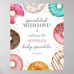 Affiche de bienvenue de Baby shower de Donut arros