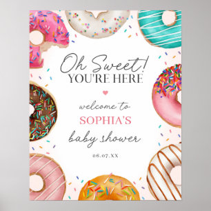 Affiche de bienvenue de Baby shower de Donut arros