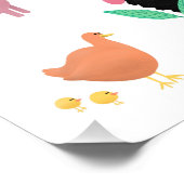 Affiche de bienvenue de Baby shower de ferme rose  (Coin)