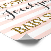 Affiche de bienvenue de Baby shower de fille en or (Coin)