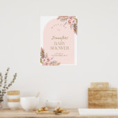 Affiche de bienvenue de Baby shower de fleurs Boho (Cuisine)