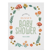Affiche de bienvenue de Baby shower de forêt rusti (Devant)