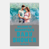 Affiche de bienvenue de Baby shower de plage acryl (Recto)
