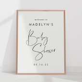 Affiche de bienvenue de Baby shower de script mini