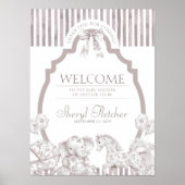 Affiche de bienvenue de Baby shower de table neutr (Devant)