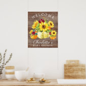Affiche de bienvenue de Baby shower de tournesol C (Cuisine)
