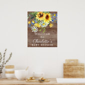 Affiche de bienvenue de Baby shower de tournesol j (Cuisine)