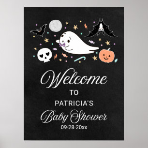 Affiche de bienvenue de Baby shower d'Halloween Gh