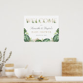 Affiche de bienvenue de Baby shower d'or de verdur (Cuisine)