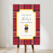 Affiche de bienvenue de Baby shower en peluche pré