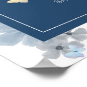 Affiche de bienvenue de Baby shower Fleur et crois (Coin)