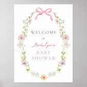 Affiche de bienvenue de Baby shower Fleur sauvage  (Devant)