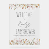 Affiche de bienvenue de Baby shower Fleur sauvage  (Recto)