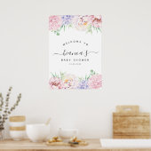 Affiche de bienvenue de Baby shower floral Pastel (Cuisine)