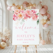 Affiche de bienvenue de Baby shower floral Piper P