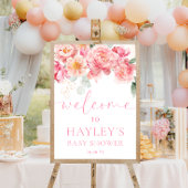 Affiche de bienvenue de Baby shower floral Piper P