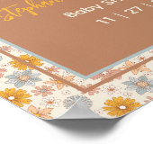 Affiche de bienvenue de Baby shower Floral Retro B (Coin)