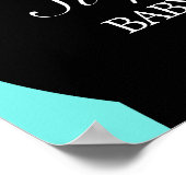 Affiche de bienvenue de Baby shower moderne Aqua T (Coin)