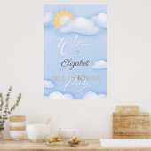 Affiche de bienvenue de Baby shower nuageux modifi (Cuisine)