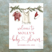 Affiche de bienvenue de Baby shower père Noël Baby