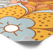 Affiche de bienvenue de Baby shower rétro à fleurs (Coin)