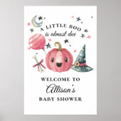 Affiche de bienvenue de Baby shower rose de Little (Devant)