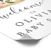 Affiche de bienvenue de Baby shower rose petit Cit (Coin)