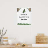 Affiche de bienvenue de Baby shower rustique hiver (Cuisine)