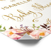 Affiche de bienvenue de Baby shower Rustique rose (Coin)